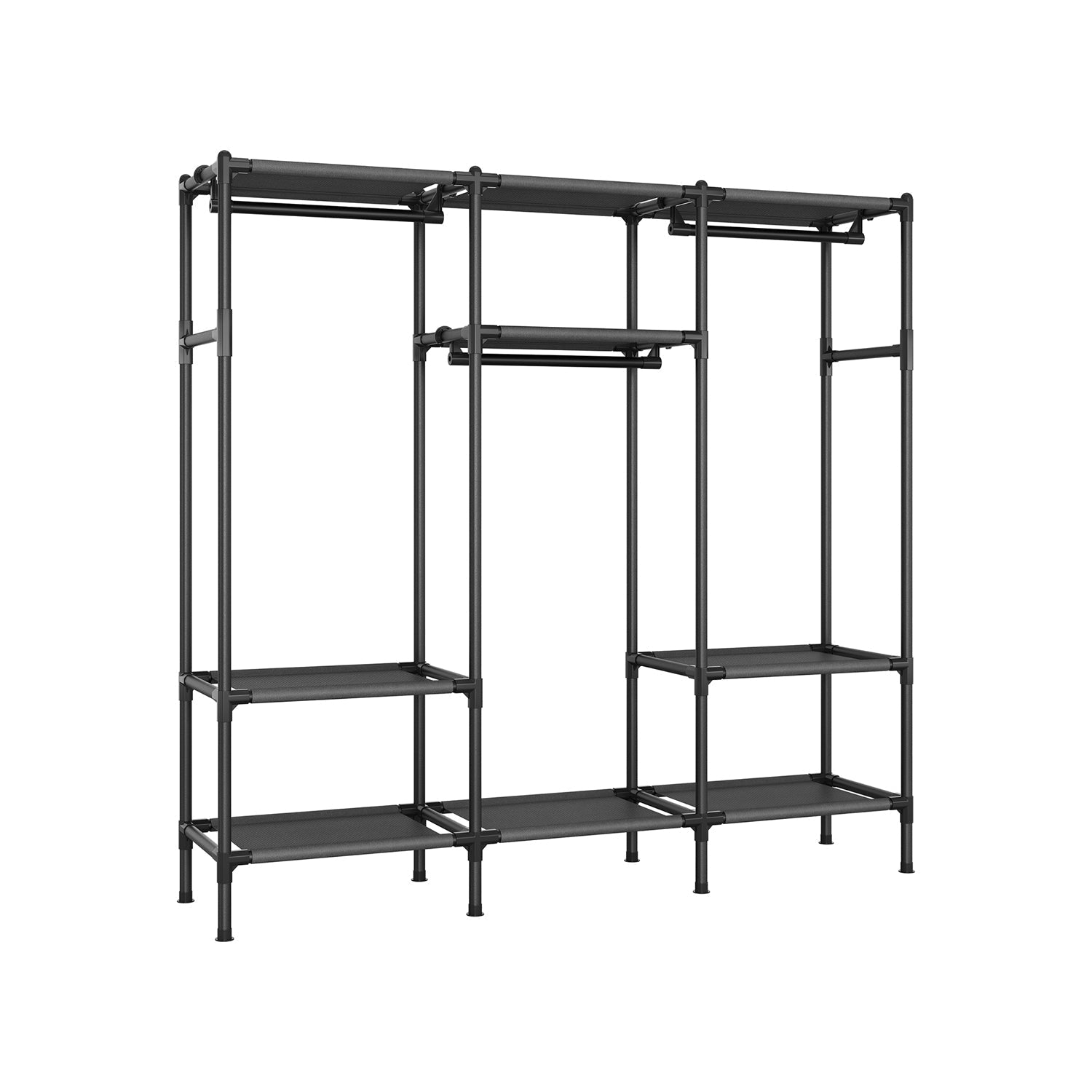 72 Inch Clothes Rack With Hanging Rails and Shelves Large Closet Organizer