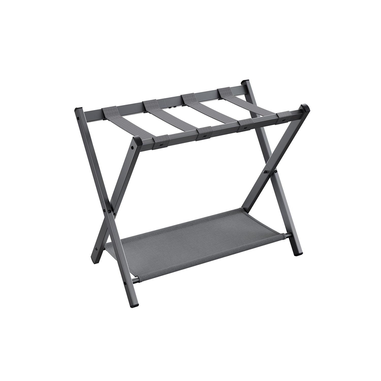 Luggage Racks - Folding With Storage Shelf - Set Of 2