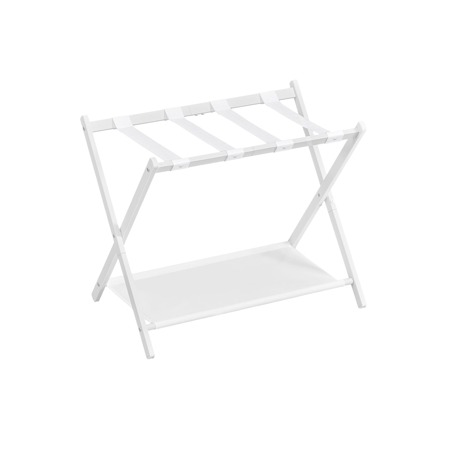Luggage Racks - Folding With Storage Shelf - Set Of 2