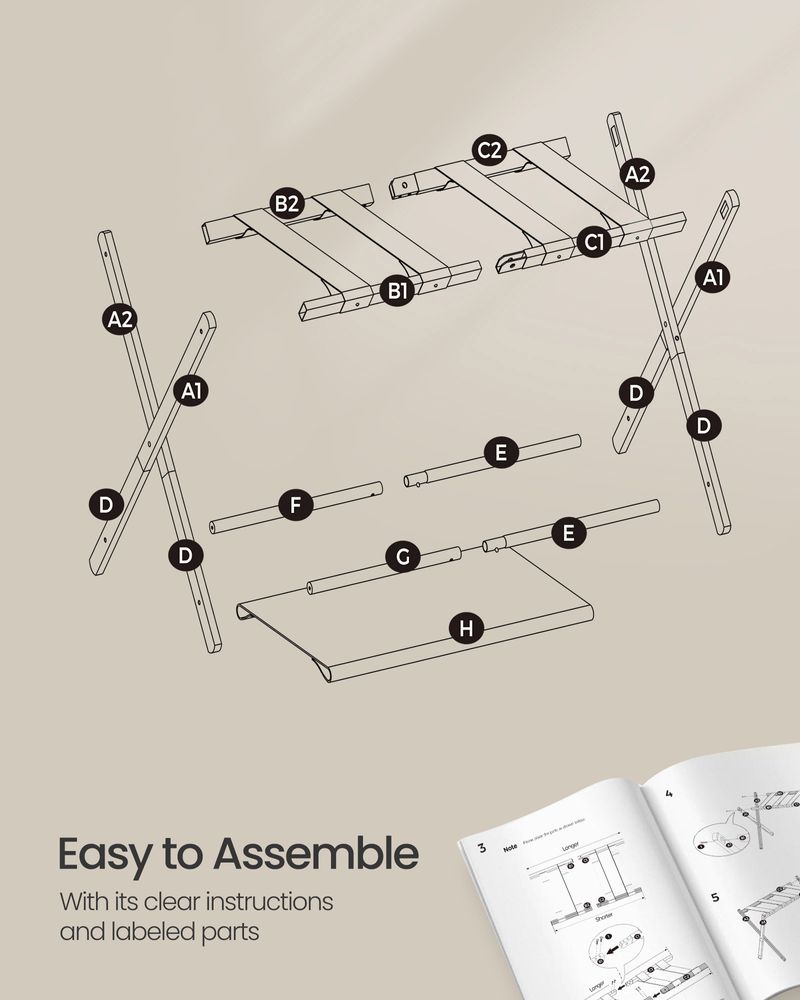 Luggage Racks - Folding With Storage Shelf - Set Of 2
