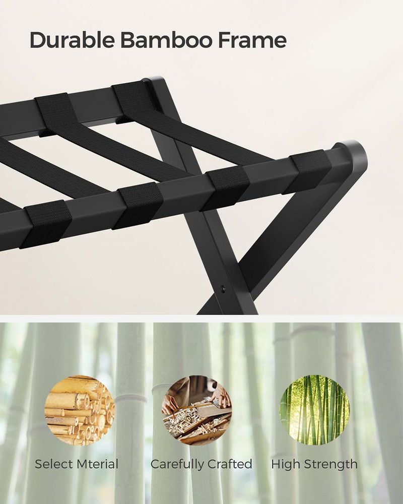 Luggage Rack - Folding With Storage Shelf - Guest Room Stand