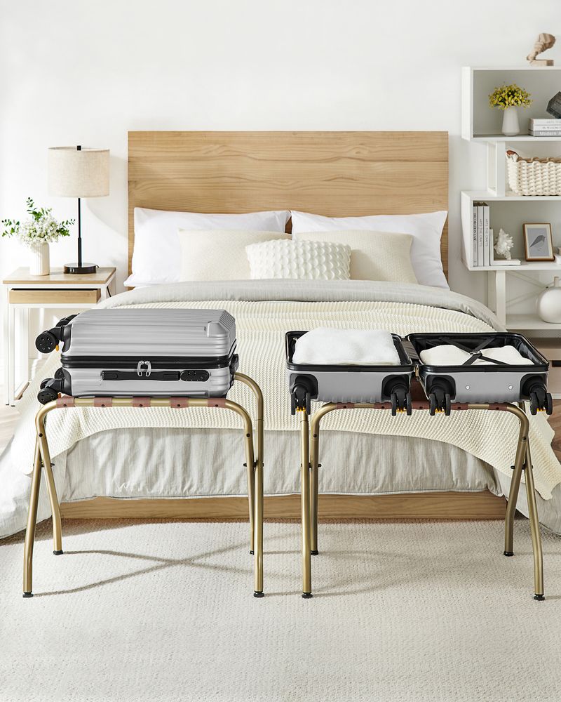 Luggage Racks - Steel Frame Folding - Set Of 2 Guest Room