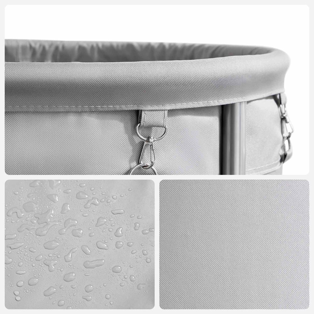 Laundry Basket - Round Rolling Hamper - With Wheels