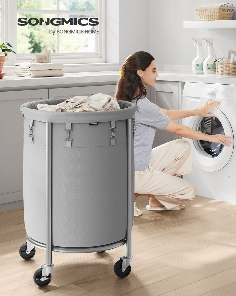29 Gallon Laundry Basket With Wheels Removable Bag Rolling Hamper