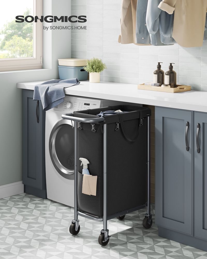 Laundry Basket With Wheels - Removable Liner - Steel Frame
