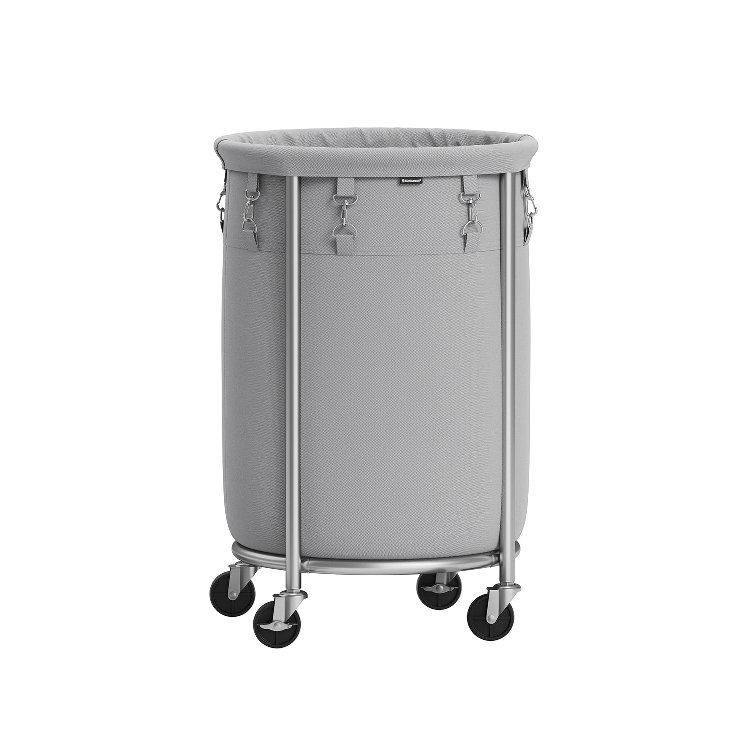 Laundry Basket - Round Rolling Hamper - With Wheels
