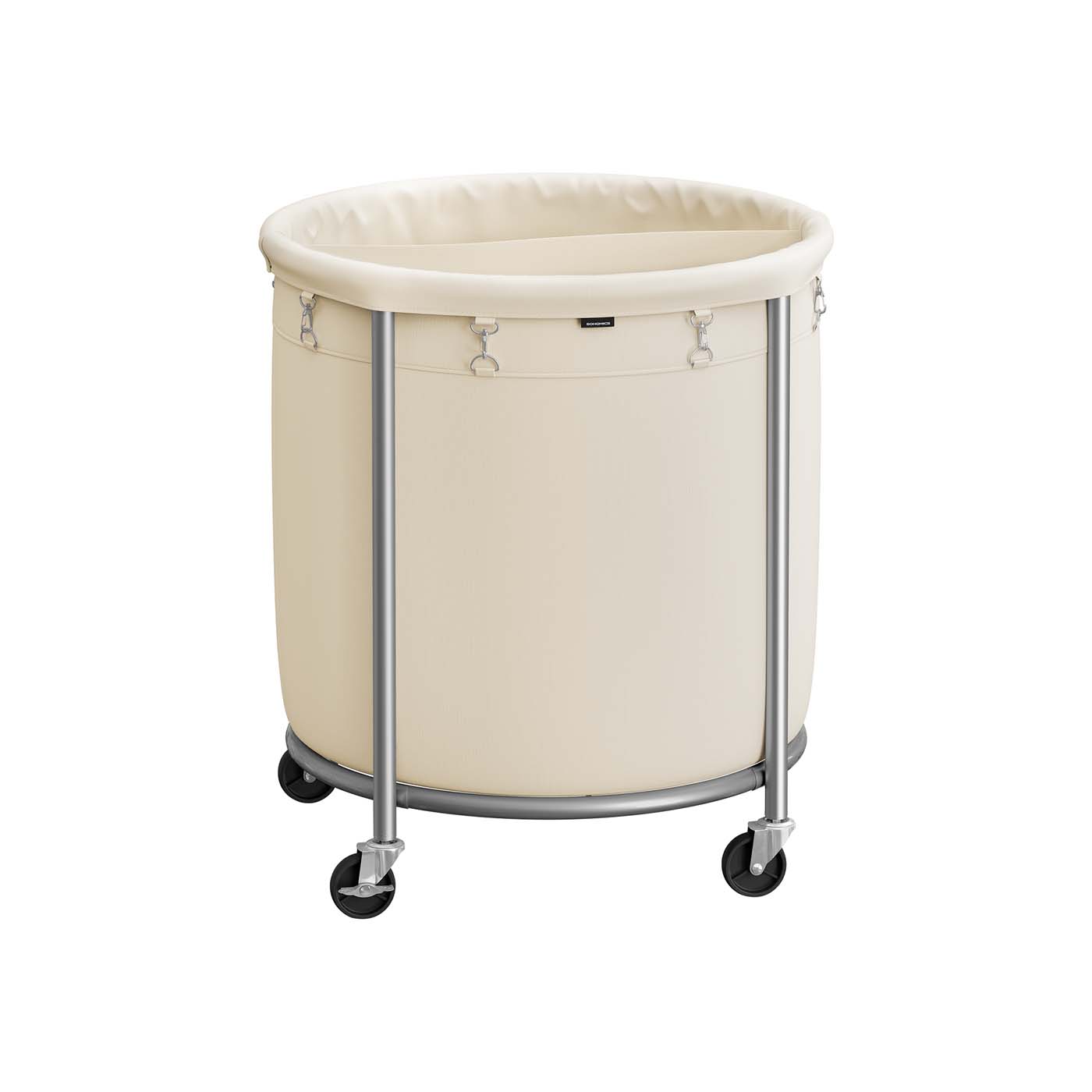 Laundry Basket - Round Rolling Hamper - With Wheels