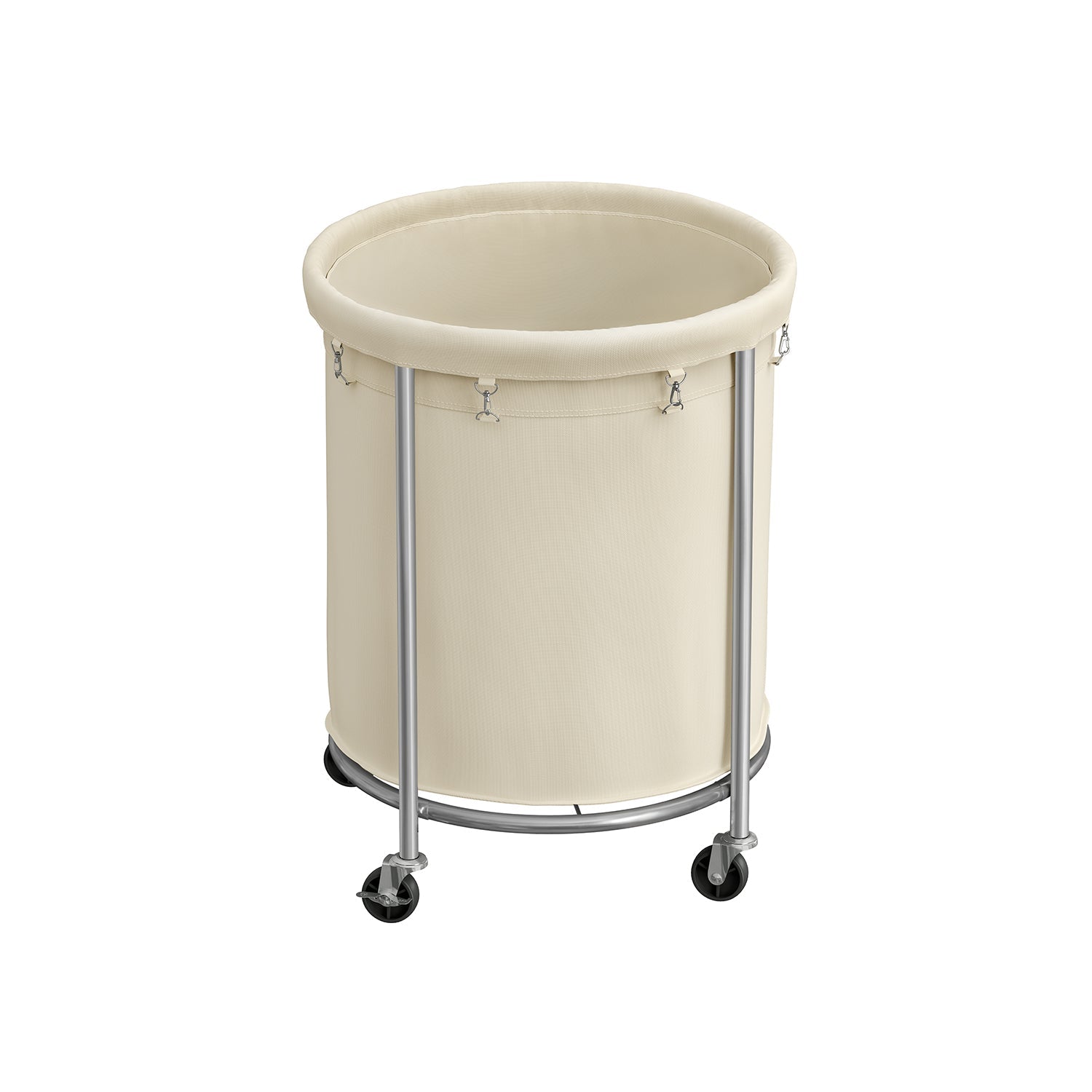 Laundry Basket - Round Rolling Hamper - With Wheels