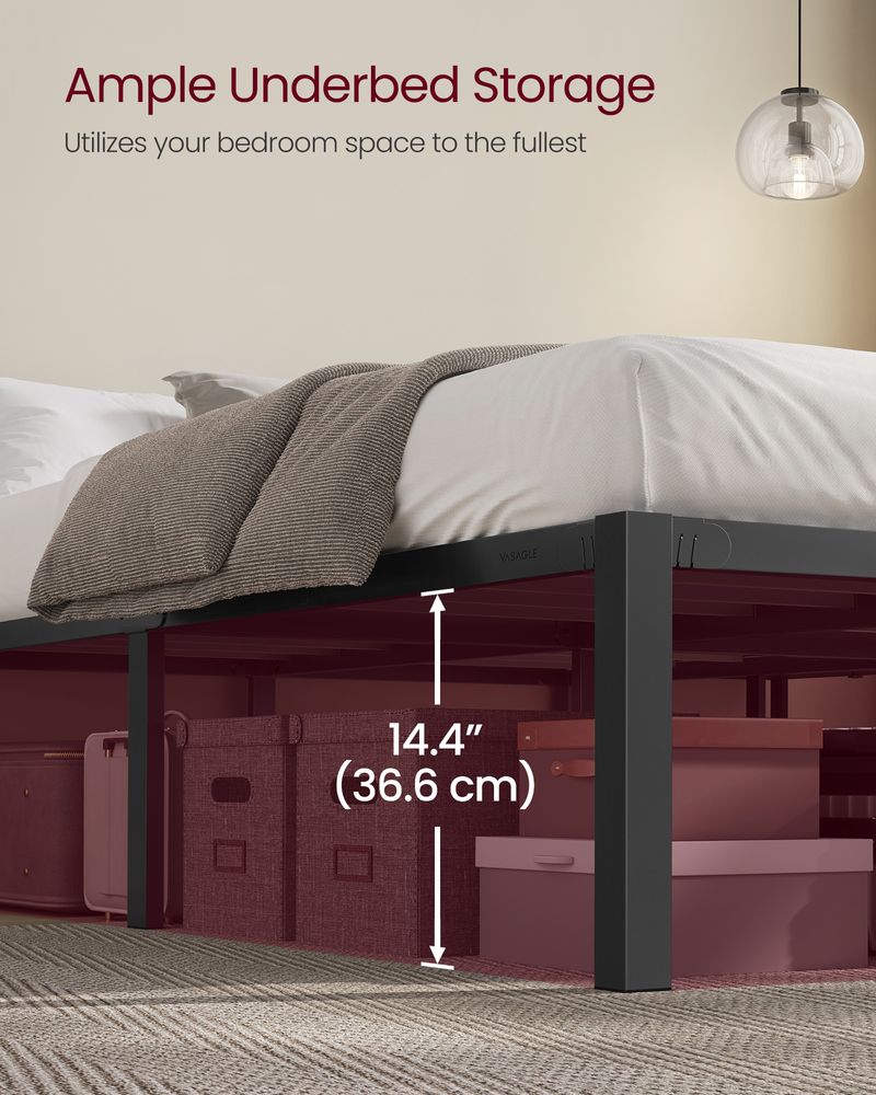 Heavy-Duty Platform Bed Frame – Tool-Free Assembly – 1500 lb Capacity