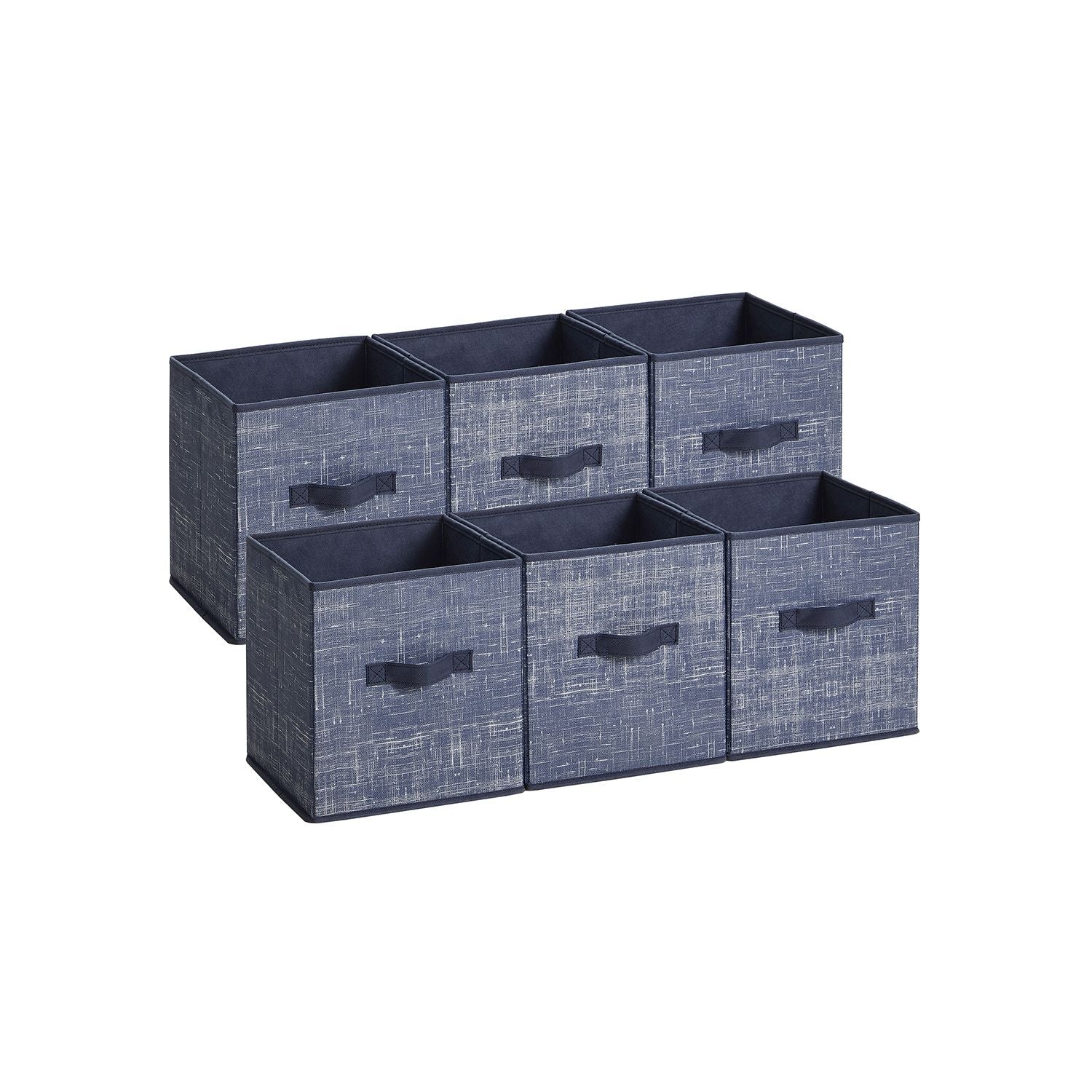 Storage Cubes - Non Woven Fabric - Double Handles - Set Of 6