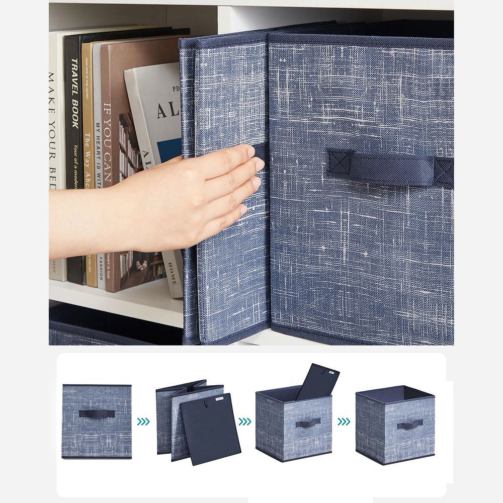 Storage Cubes - Non Woven Fabric - Double Handles - Set Of 6