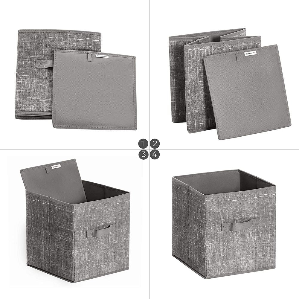 Storage Cubes - Non Woven Fabric - Double Handles - Set Of 6