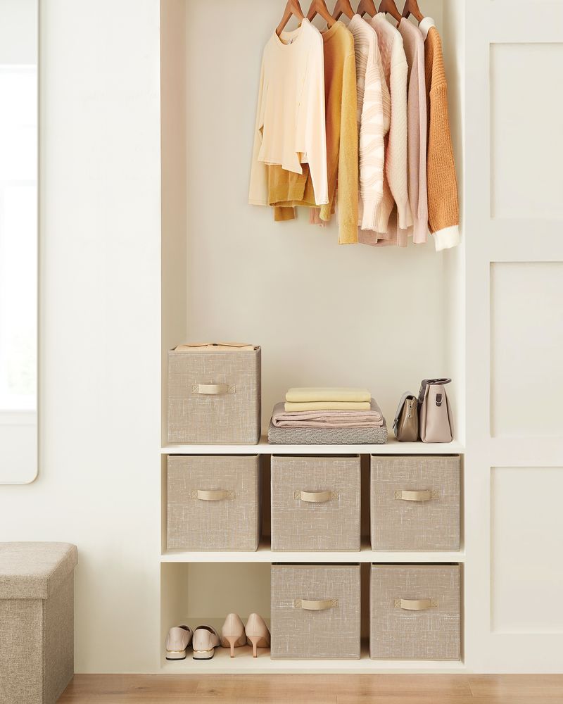 Storage Cubes - Non Woven Fabric - Double Handles - Set Of 6