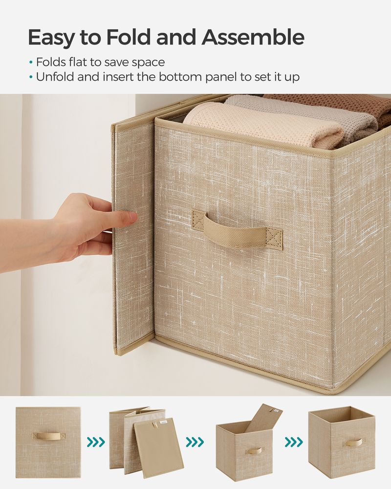 Storage Cubes - Non Woven Fabric - Double Handles - Set Of 6