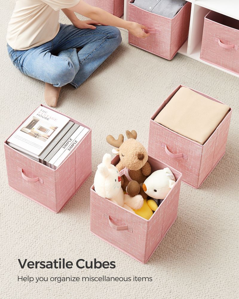 Storage Cubes - Non Woven Fabric - Double Handles - Set Of 6