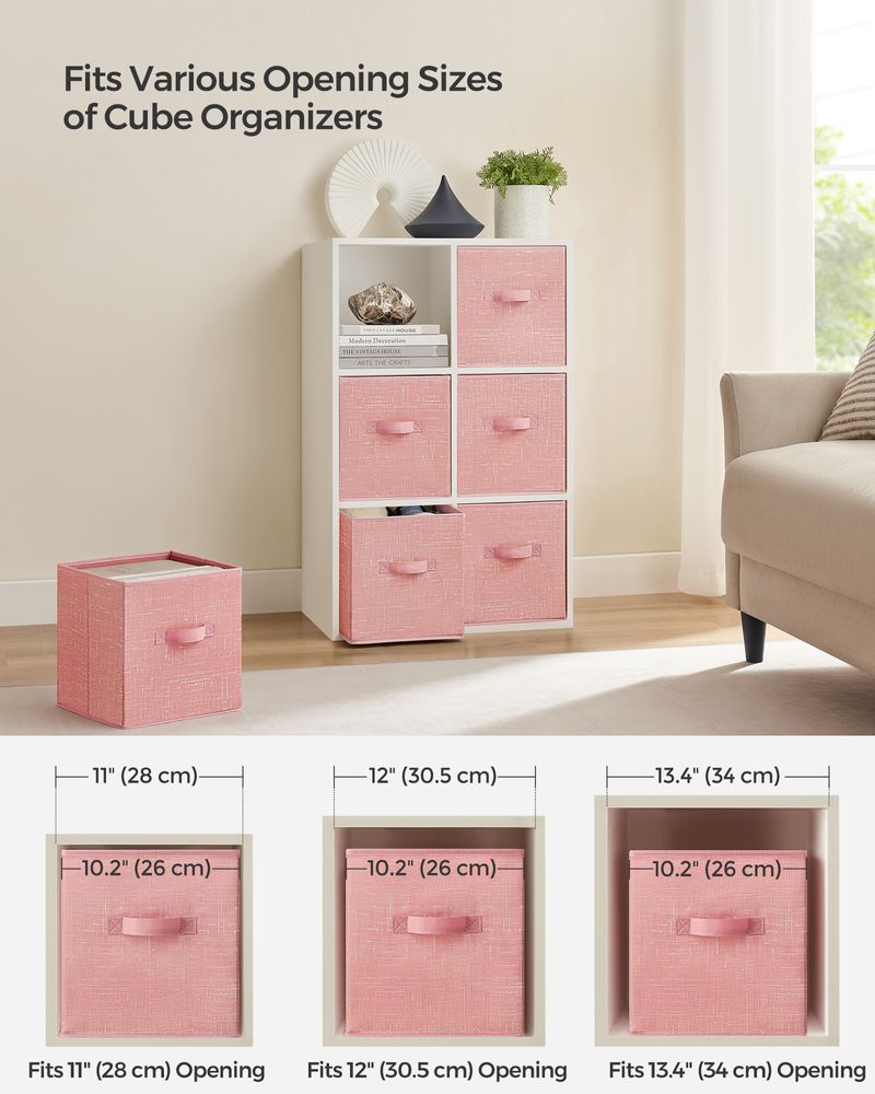 Storage Cubes - Non Woven Fabric - Double Handles - Set Of 6