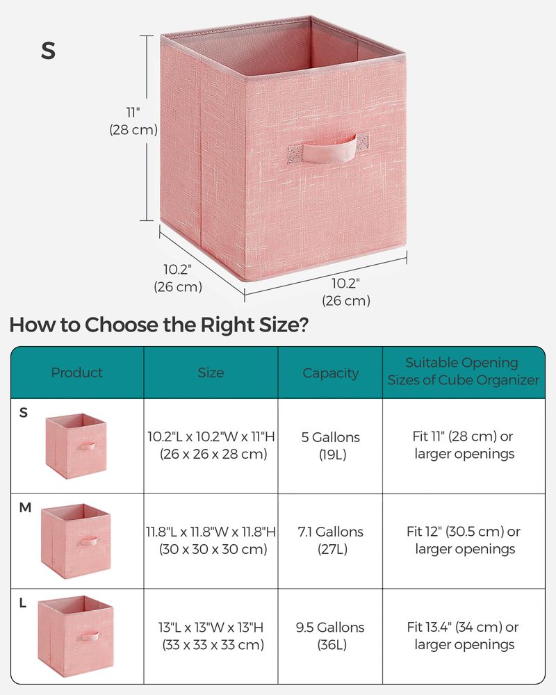Storage Cubes - Non Woven Fabric - Double Handles - Set Of 6