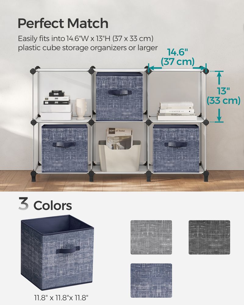 Storage Cubes - Non Woven Fabric - Double Handles - Set Of 6