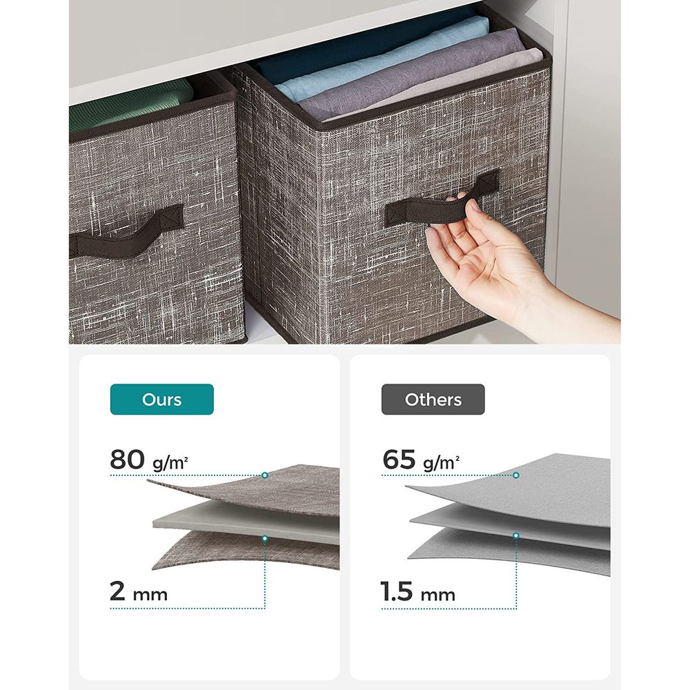 Storage Cubes - Non Woven Fabric - Double Handles - Set Of 6