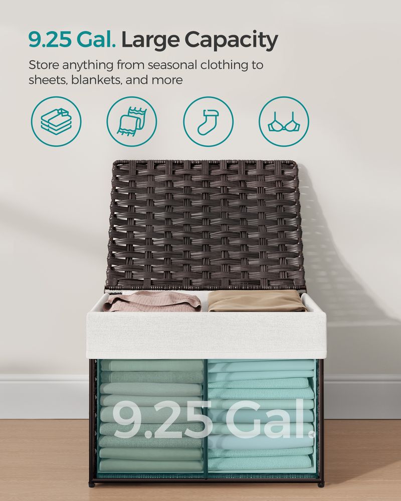 Storage Basket With Lid - 42.3 Gallon 160L - Large Capacity