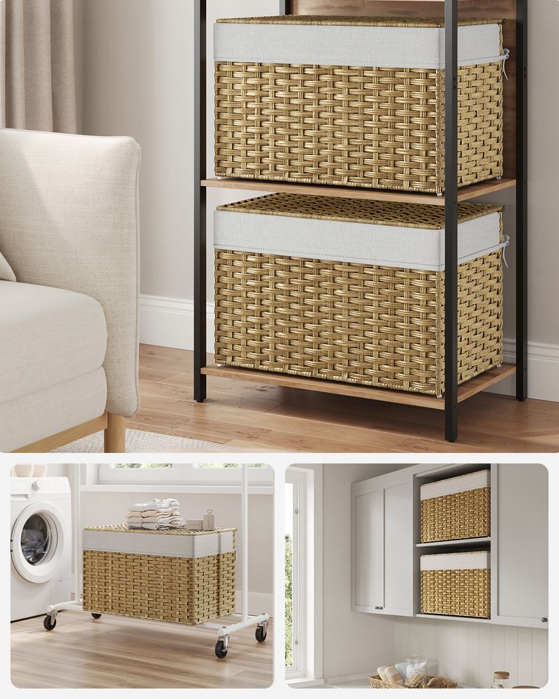 Storage Basket With Lid - 42.3 Gallon 160L - Large Capacity