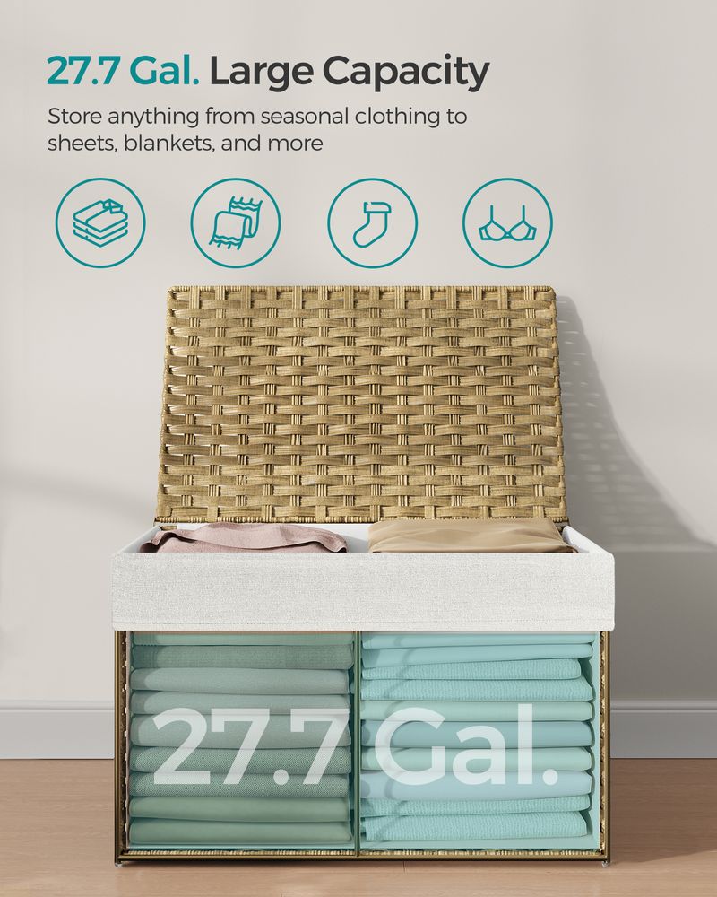 Storage Basket With Lid - 42.3 Gallon 160L - Large Capacity