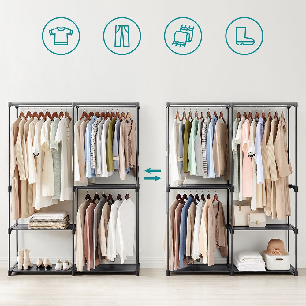 Freestanding Closet Organizer - Shelves And Hanging Rods