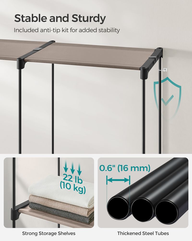 Freestanding Closet Organizer - Shelves And Hanging Rods