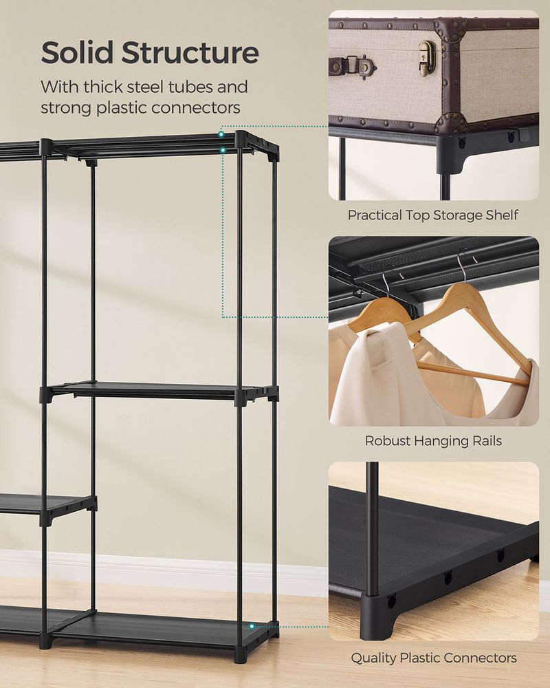 Freestanding Closet Organizer - Shelves And Hanging Rods