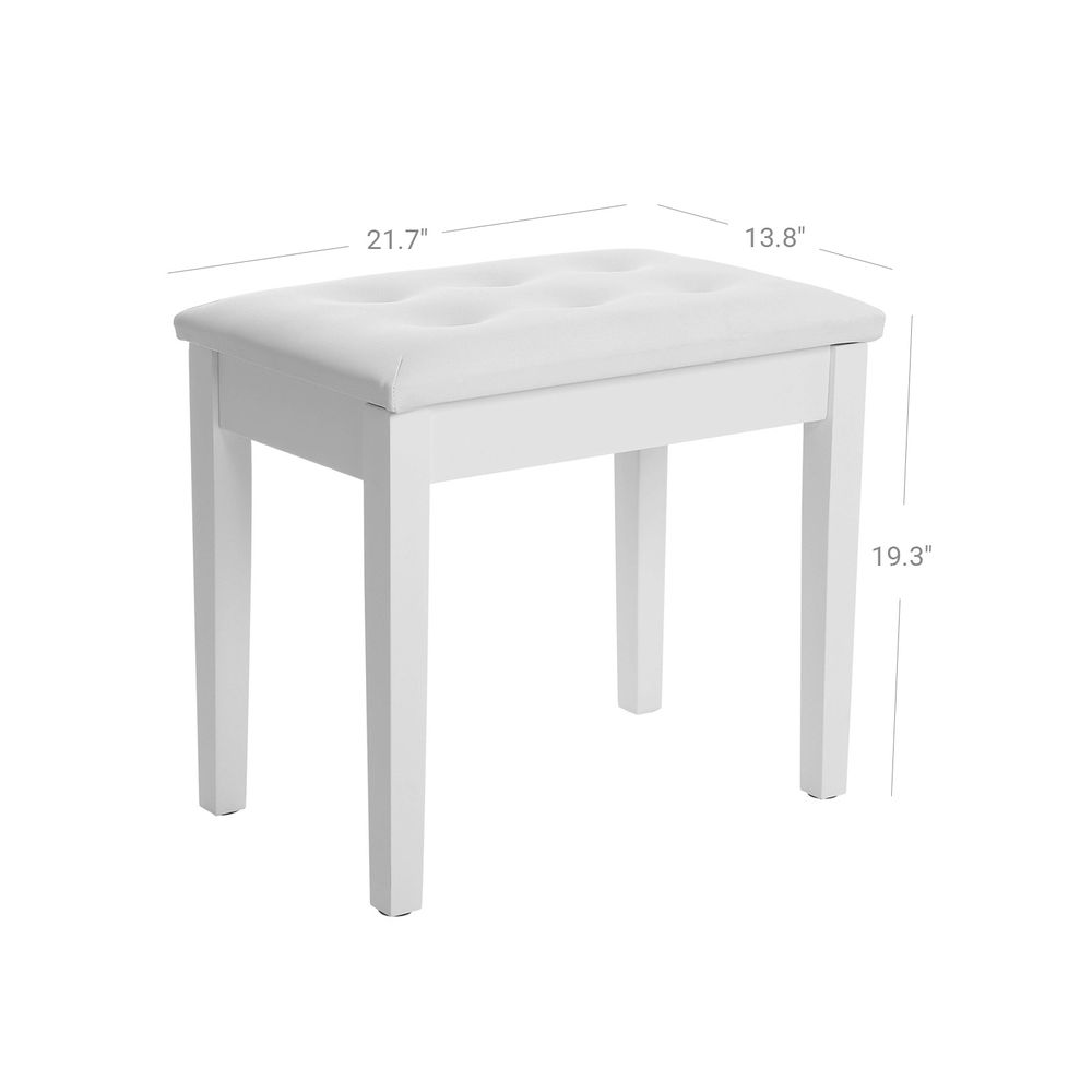 Piano Bench - Padded Cushion - With Storage Compartment