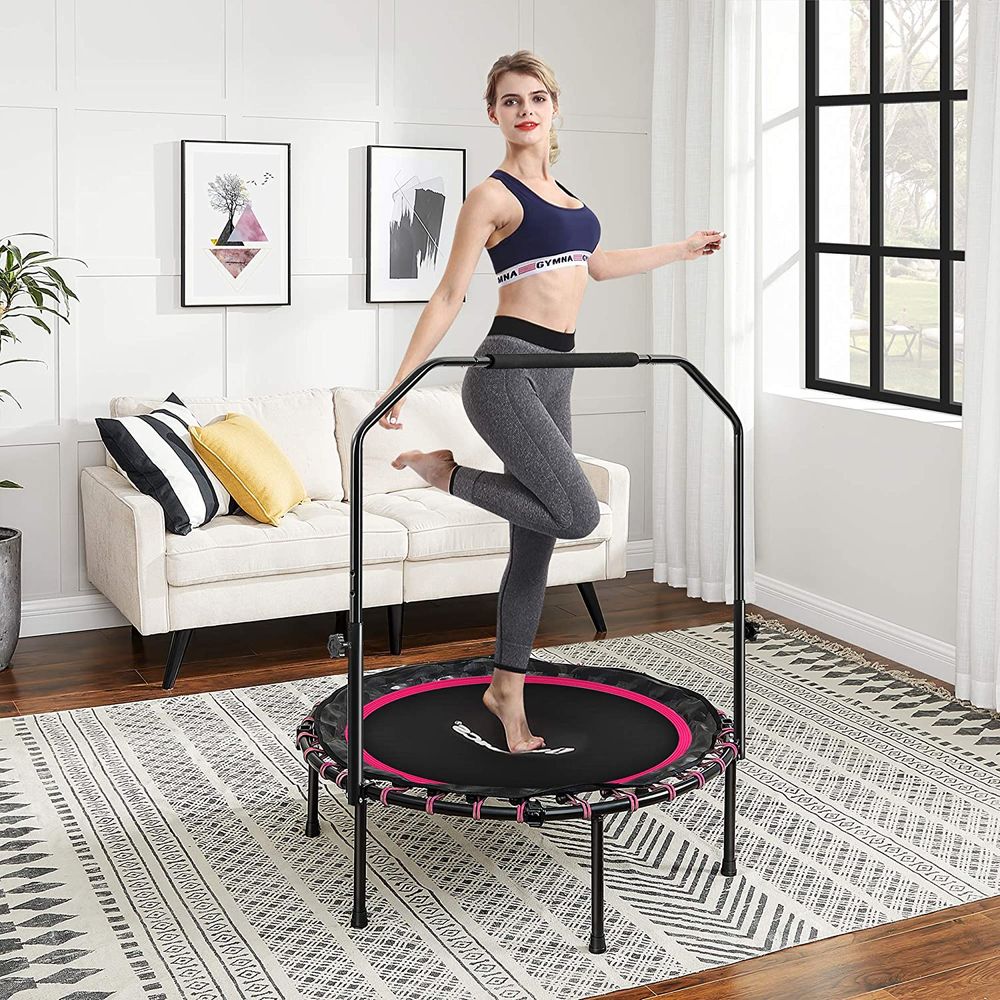 40 Inch Fitness Trampoline With Handle Indoor Rebounder Exercise Equipment