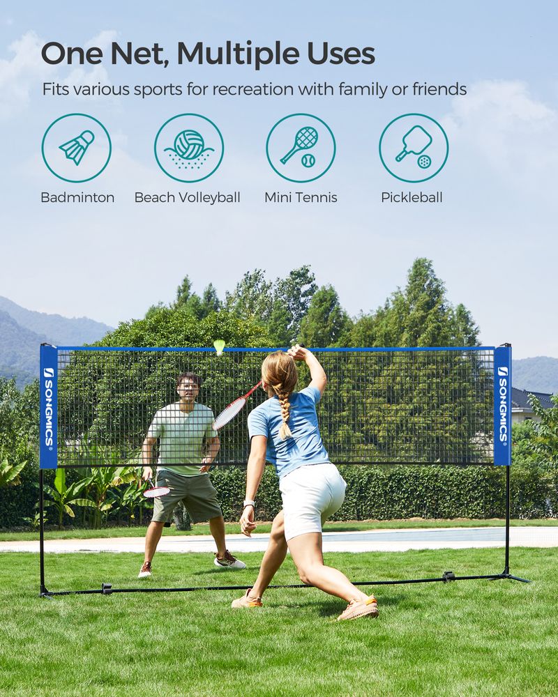 Badminton Net Portable Adjustable Height Net With Carry Bag