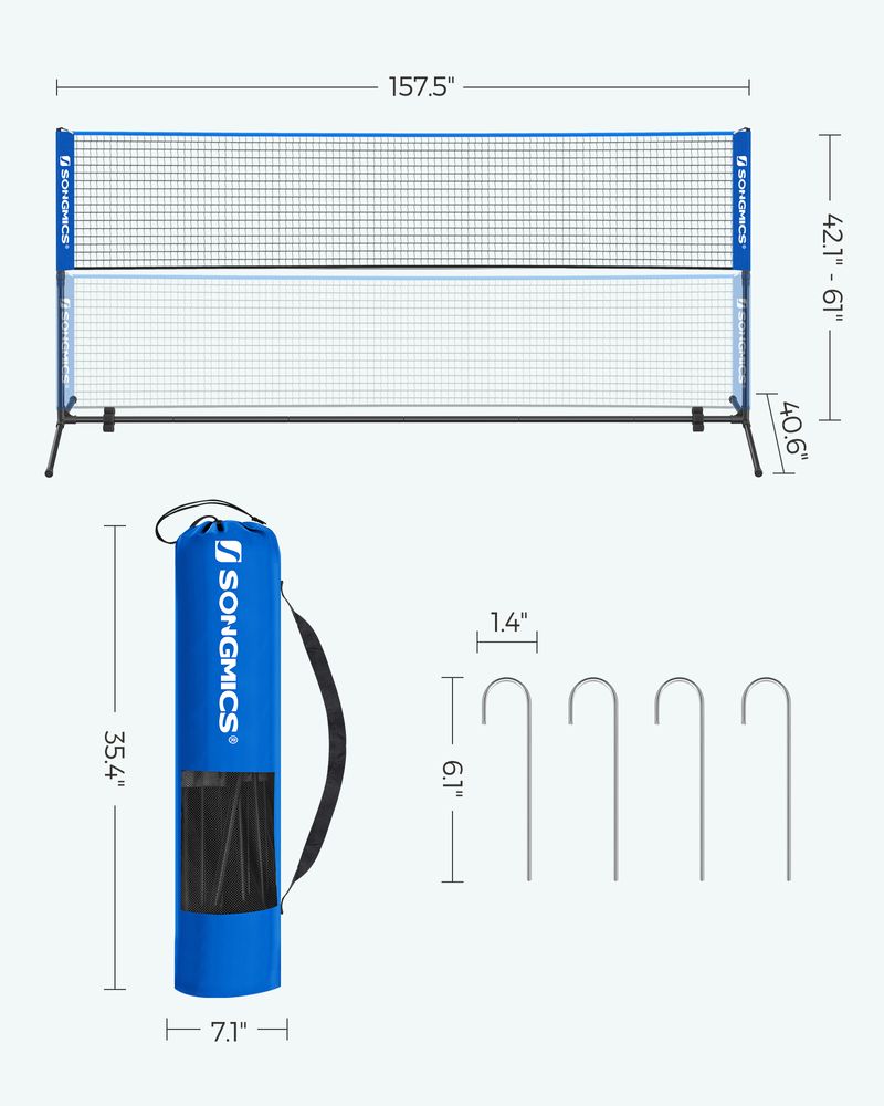 Badminton Net Portable Adjustable Height Net With Carry Bag