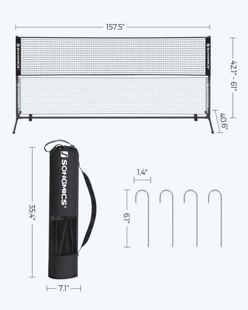 Badminton Net Portable Adjustable Height Net With Carry Bag