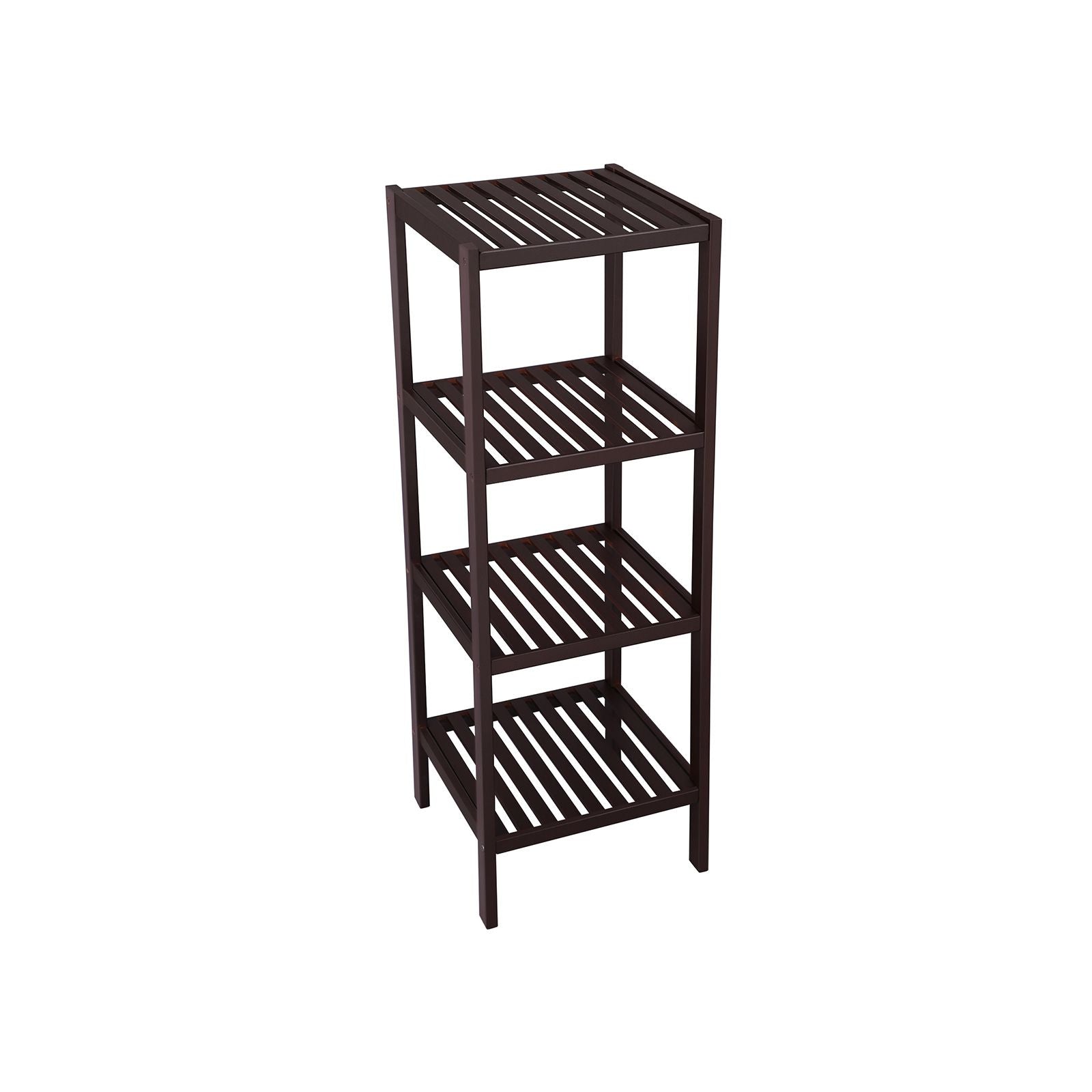 4-Tier Bamboo Bathroom Shelf – Narrow Design – Space-Saving Storage Rack