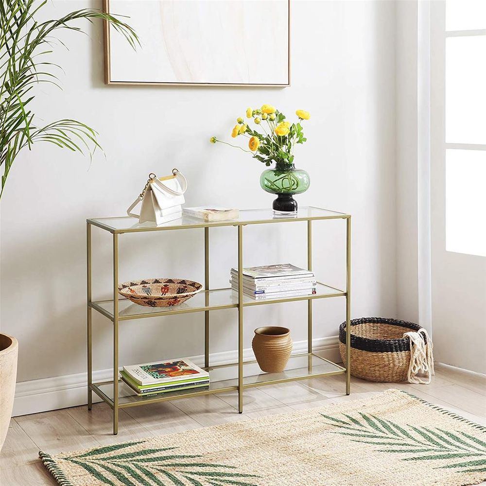 Console Table - 39.4 Inch - 3 Shelf Glass Storage
