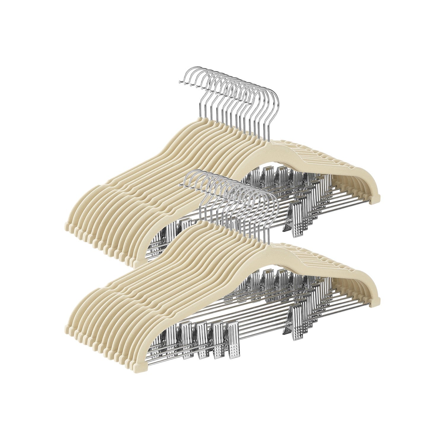 Pants Hangers - Velvet With Adjustable Clips - Set Of 30