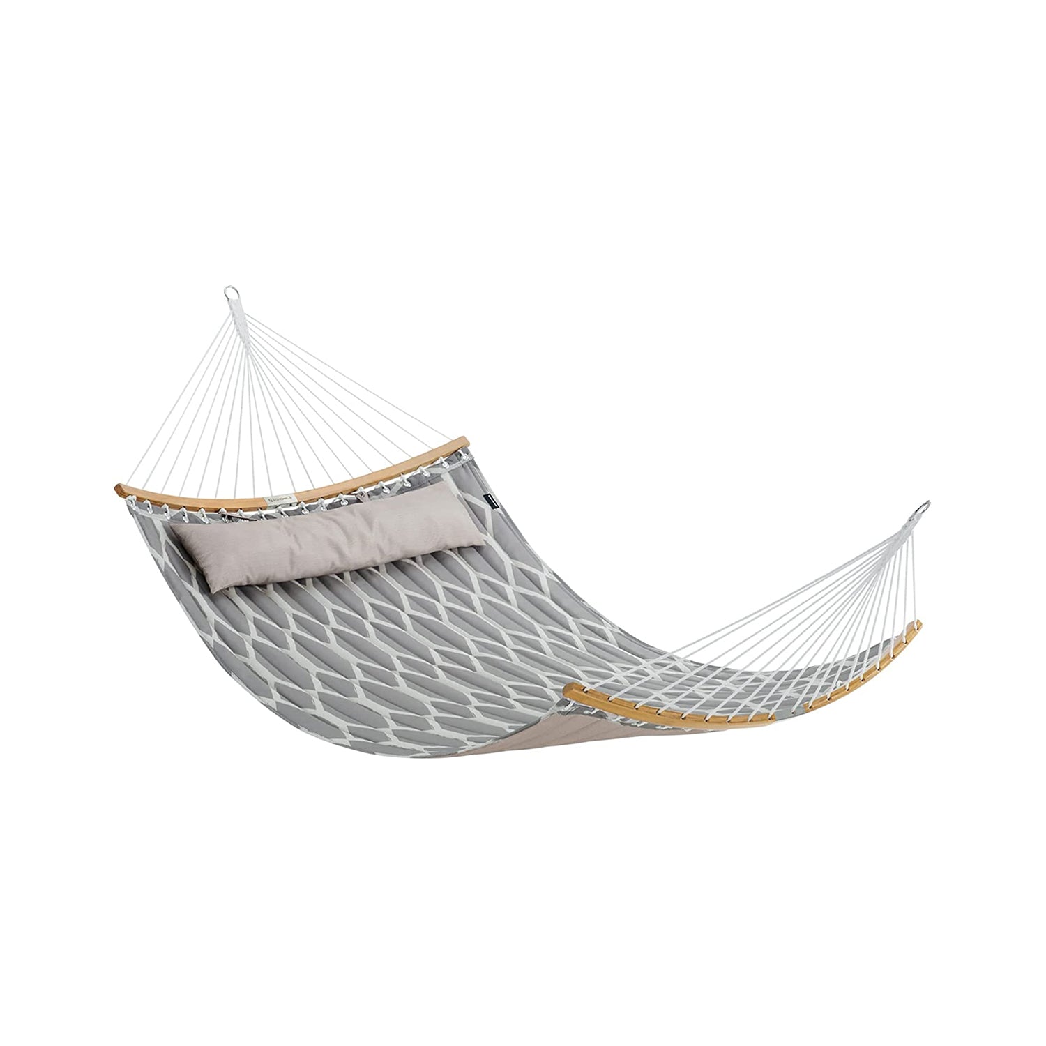 Quilted Hammock With Bamboo Spreader Bars and Pillow Portable Swing Bed