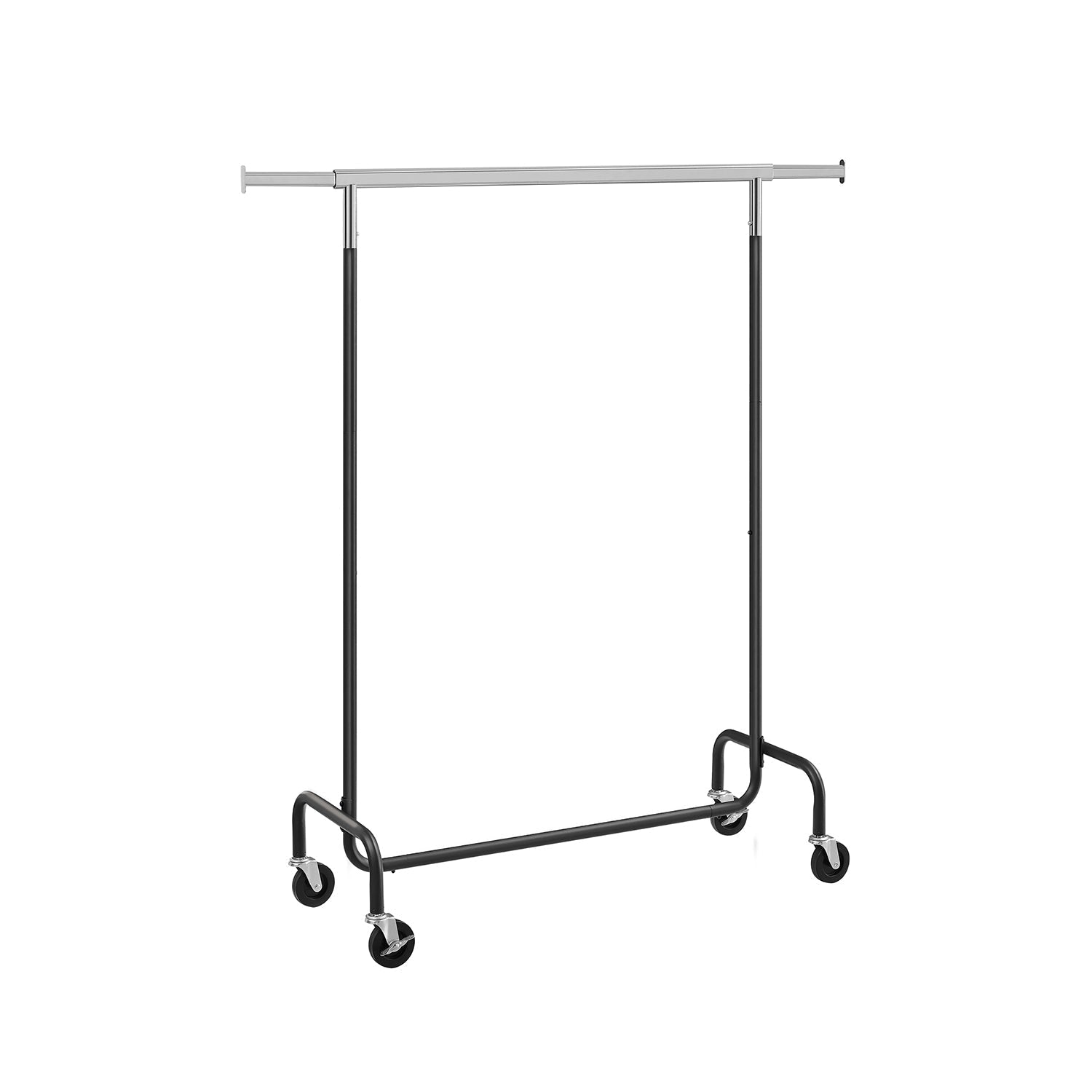 Heavy Duty Clothes Rack With Wheels Extendable Hanging Rod
