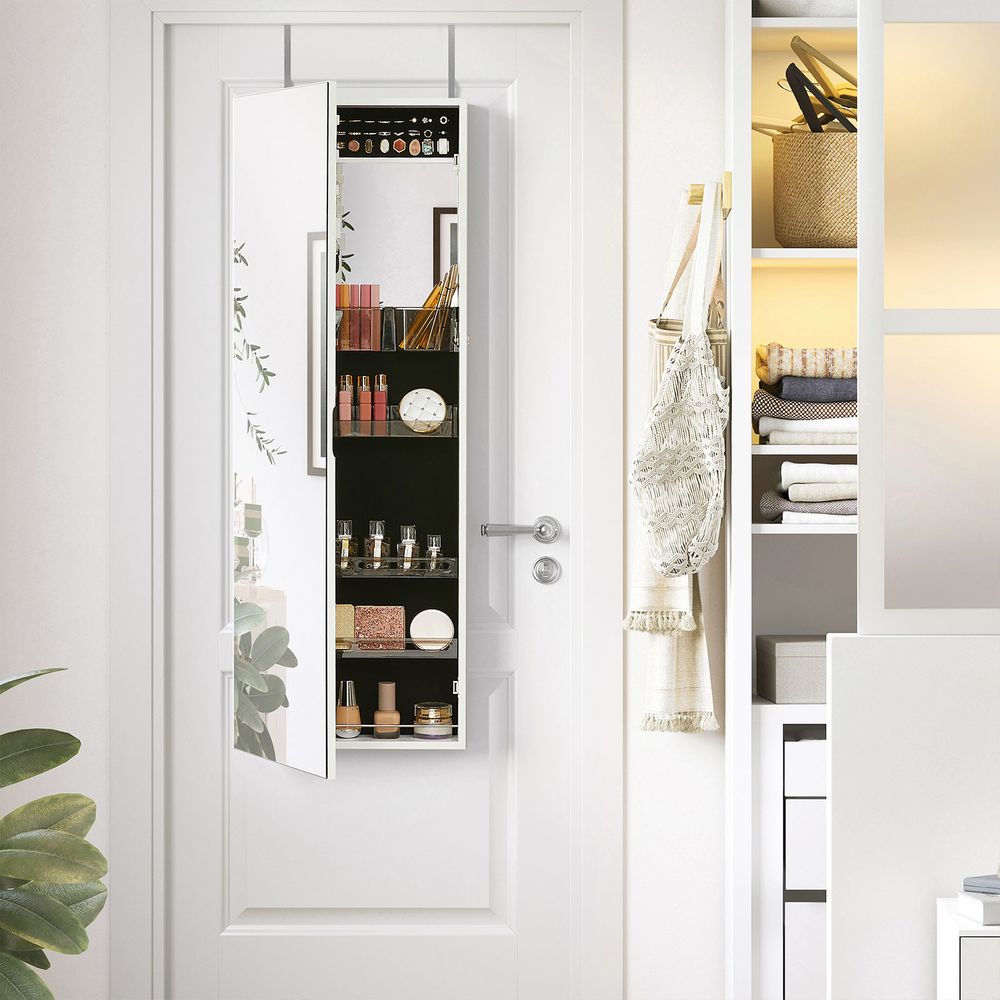 Jewelry Cabinet Armoire - Lockable - Full Length Mirror Storage
