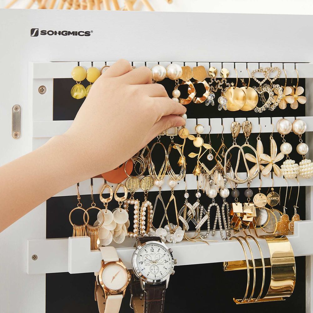 Jewelry Cabinet Armoire - Lockable - Full Length Mirror Storage