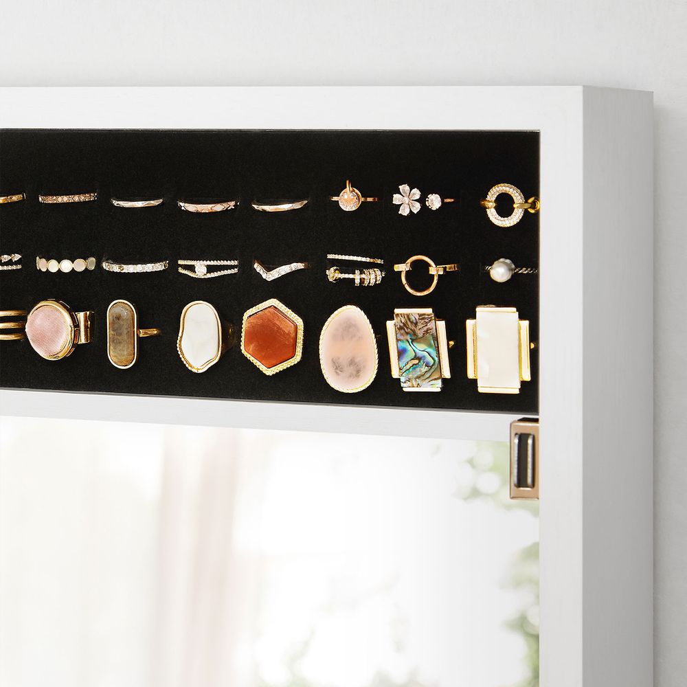 Jewelry Cabinet Armoire - Lockable - Full Length Mirror Storage