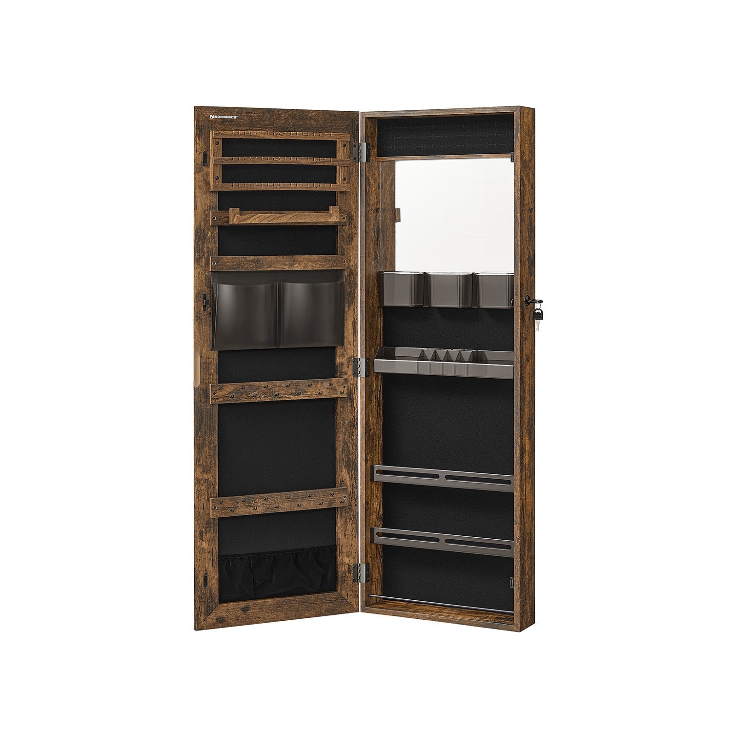 Jewelry Cabinet Armoire - Lockable - Full Length Mirror Storage