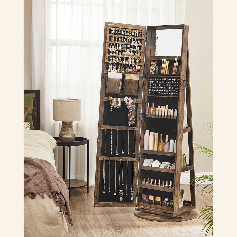 Jewelry Organizer Cabinet - Lockable - Full Length Mirror