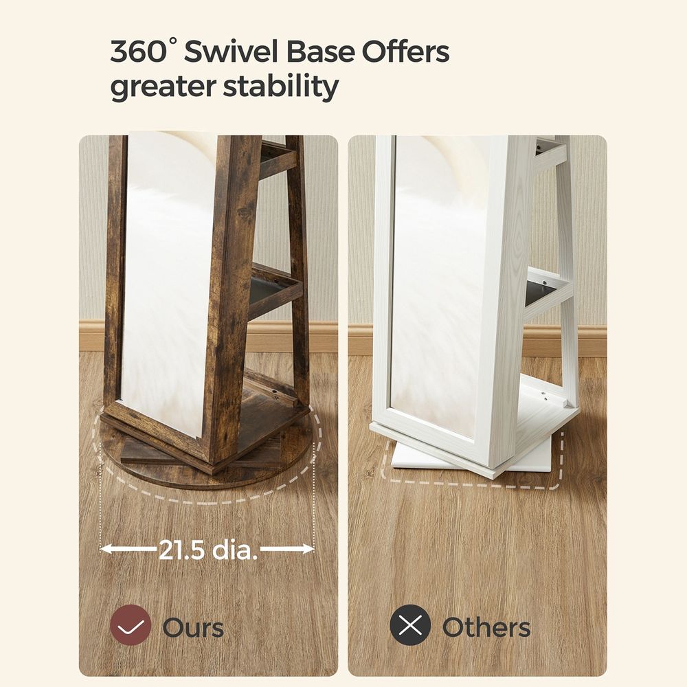 Jewelry Organizer Cabinet - Lockable - Full Length Mirror