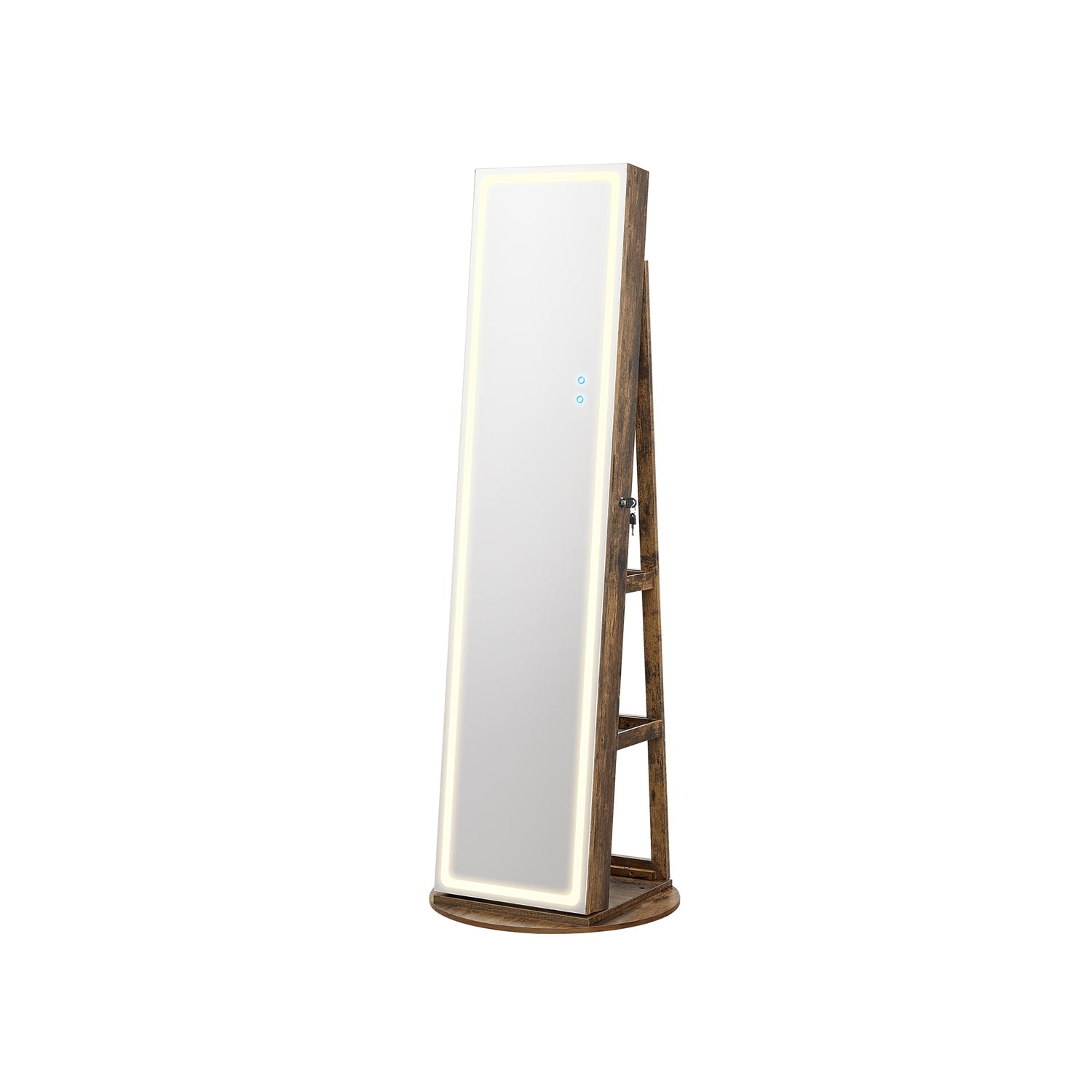 Jewelry Cabinet Standing - Full Length Mirror - Adjustable LED Lights