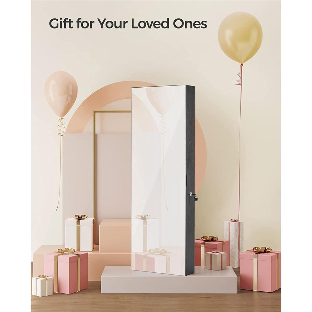 Jewelry Armoire Organizer - LED Lights - Wall Or Door Mounted Mirror