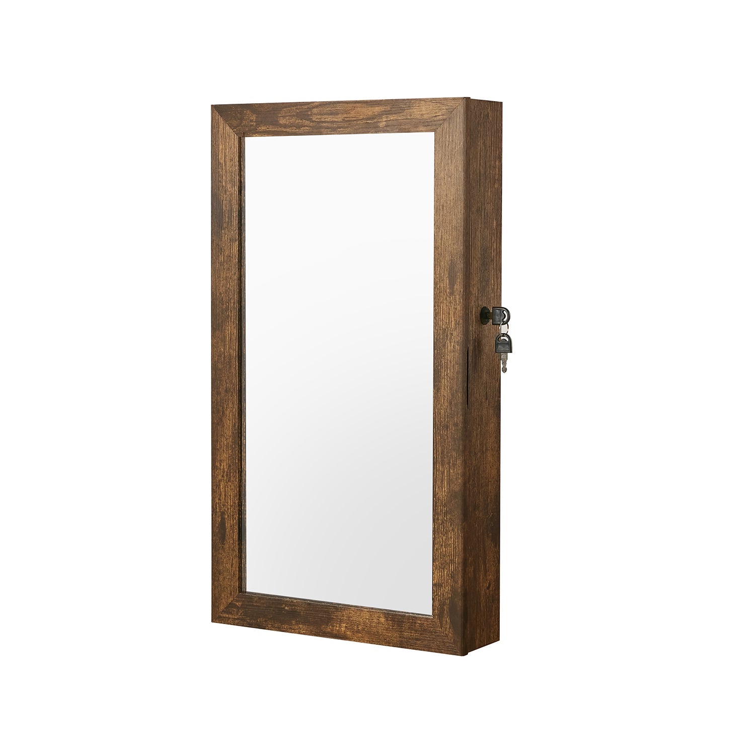Jewelry Cabinet Armoire - Lockable Mirror - Wall Mounted Storage