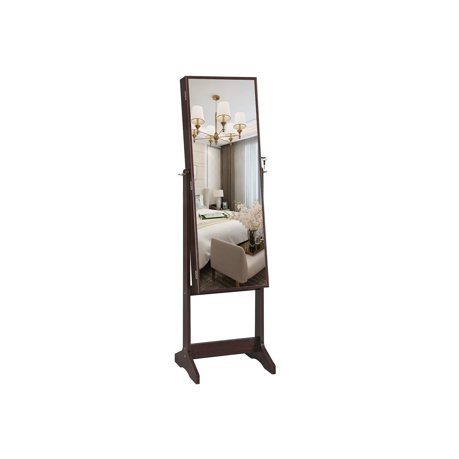 Jewelry Armoire - Freestanding With Mirror - Lockable Storage