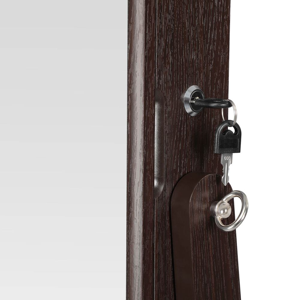 Jewelry Armoire - Freestanding With Mirror - Lockable Storage